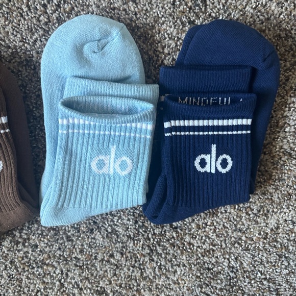 3 socks navy espresso blue medium half crew unisex brand new - Picture 2 of 2